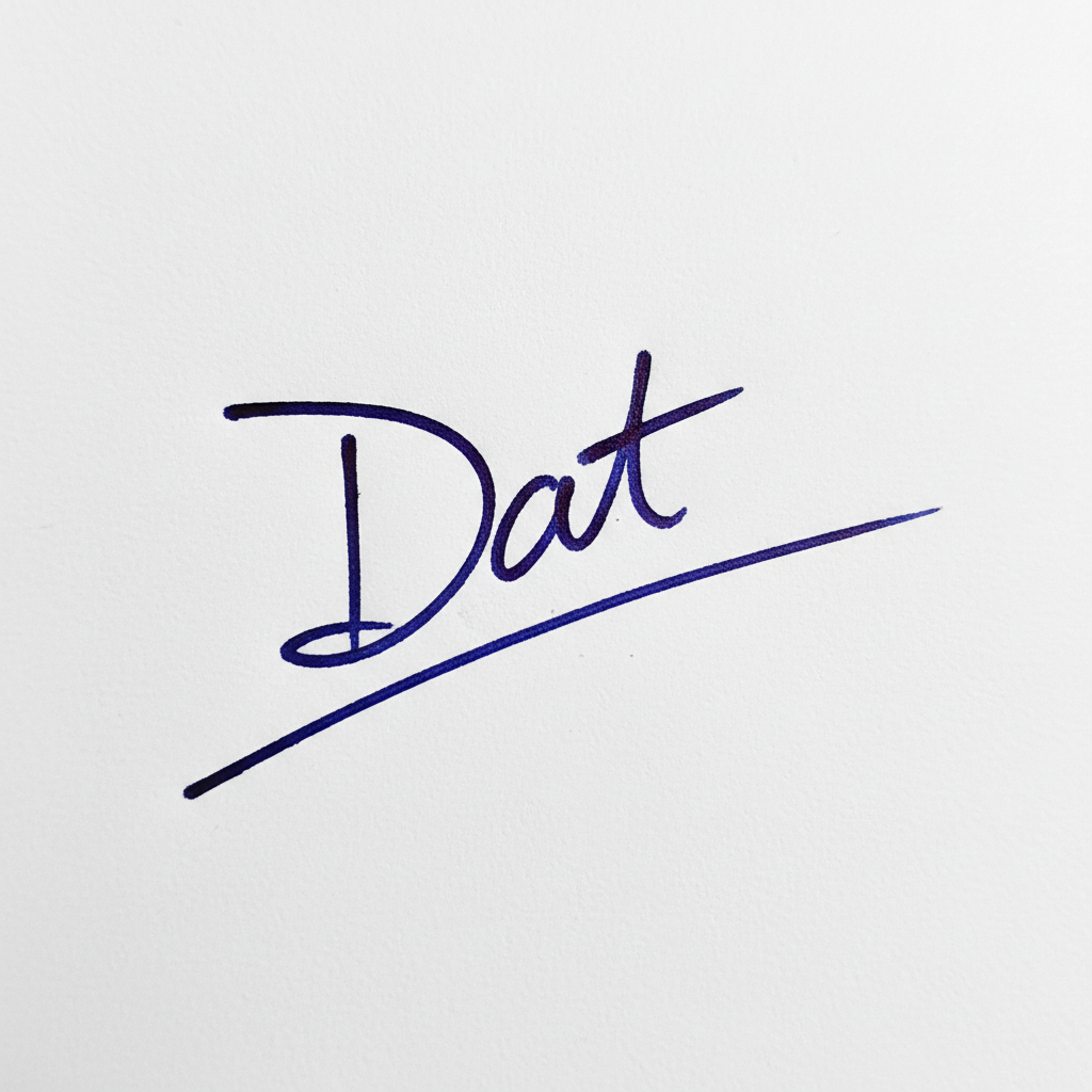 Mẫu chữ ký tên Đạt số 9