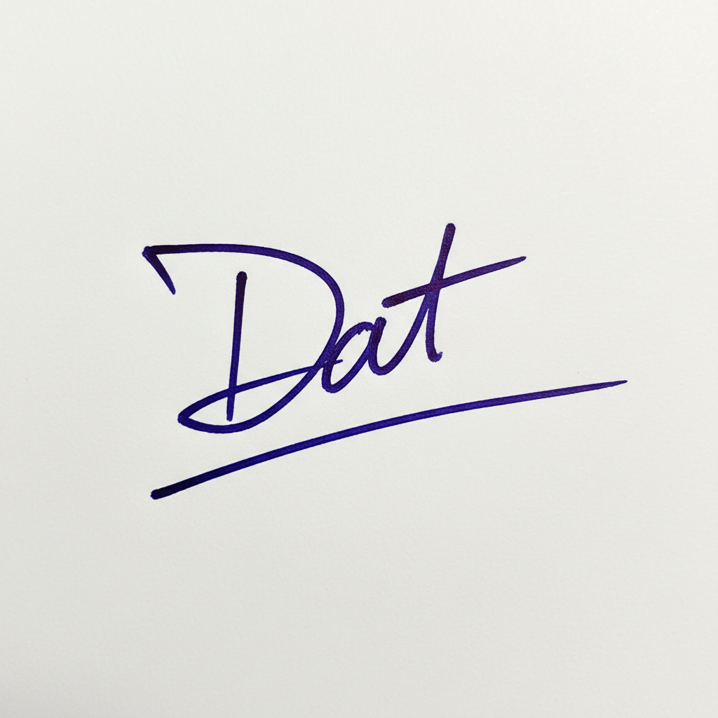 Mẫu chữ ký tên Đạt số 9