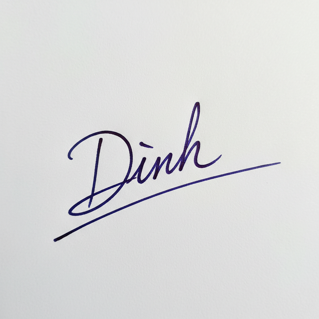 Mẫu chữ ký tên Định số 1