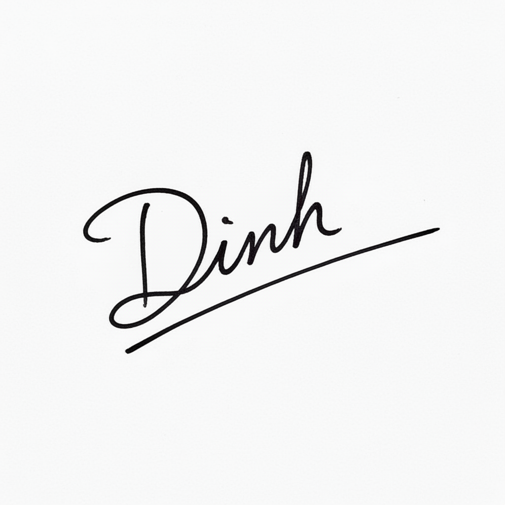 Chữ Ký Tên Định Đẹp: Dấu Ấn Phong Thủy, Vận Mệnh Thành Công Mẫu chữ ký tên Định số 2