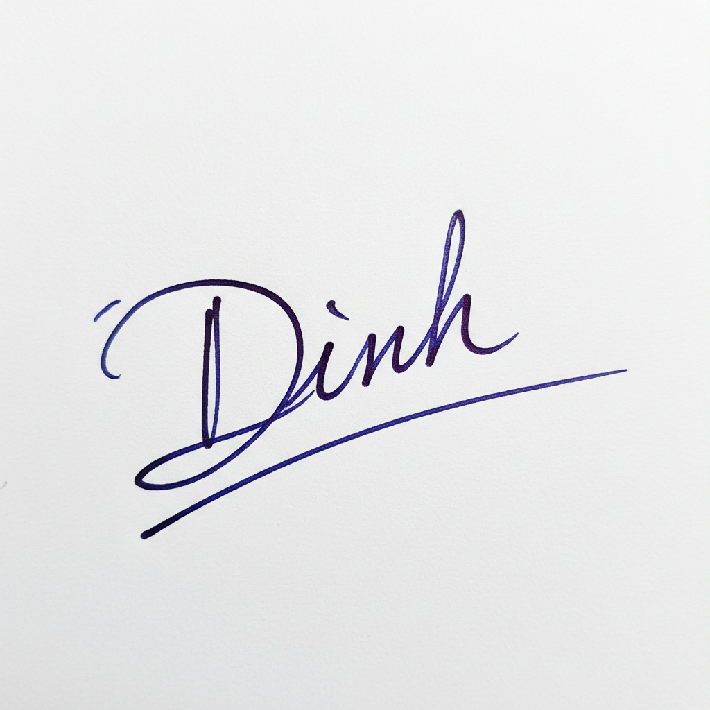 Chữ Ký Tên Định Đẹp: Dấu Ấn Phong Thủy, Vận Mệnh Thành Công Mẫu chữ ký tên Định số 4