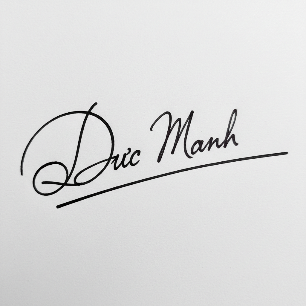 Mẫu chữ ký tên Đức Mạnh số 2