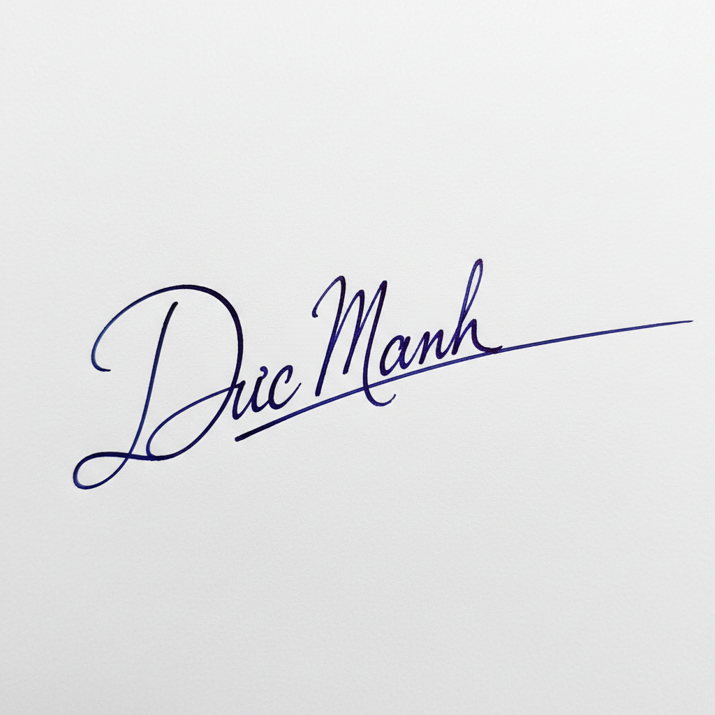 Mẫu chữ ký tên Đức Mạnh số 4