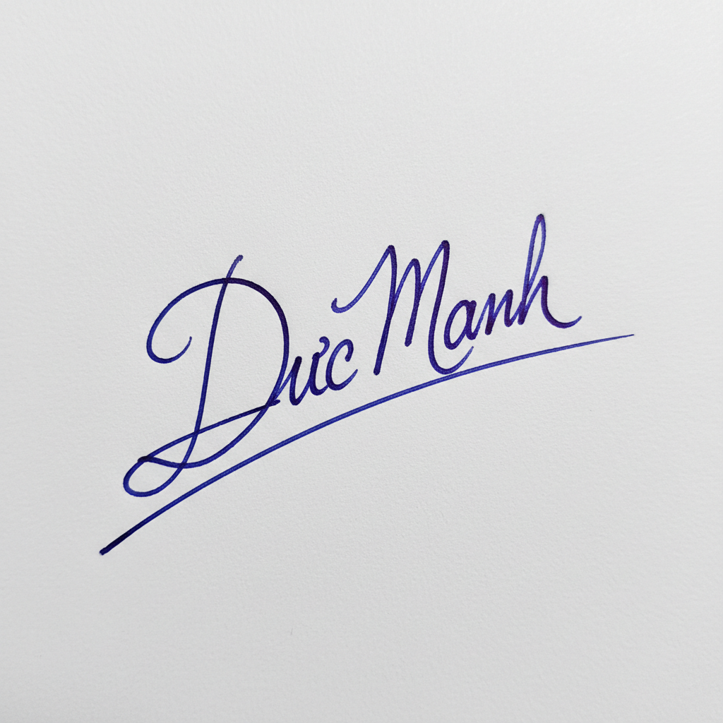 Mẫu chữ ký tên Đức Mạnh số 6