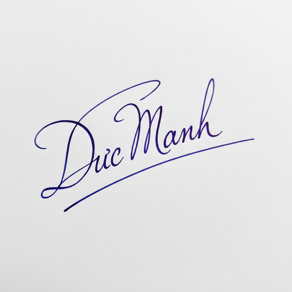 Mẫu chữ ký tên Đức Mạnh số 8