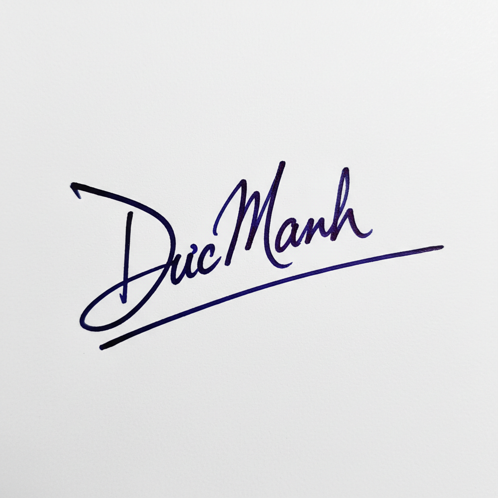 Mẫu chữ ký tên Đức Mạnh số 9