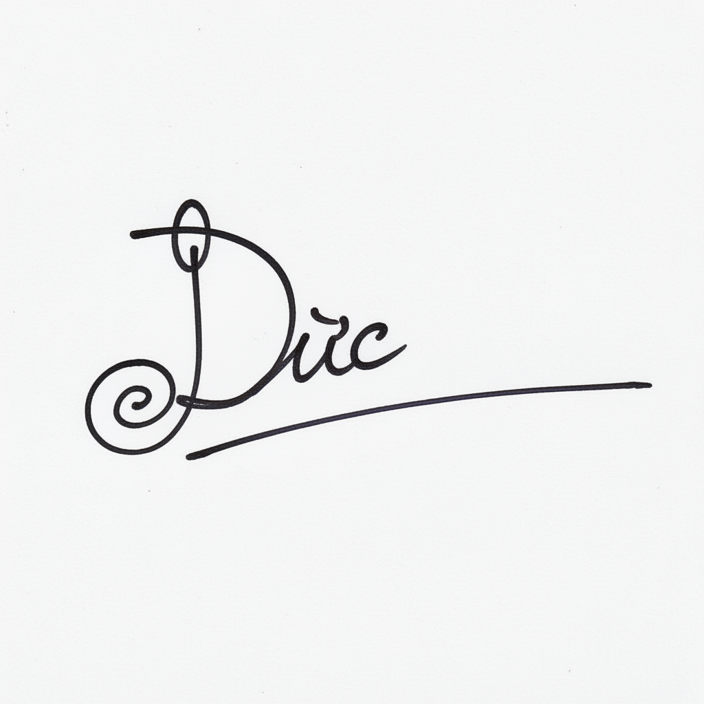 Chữ Ký Đẹp Theo Tên Đức: Nâng Tầm Cá Tính, Thu Hút Vận May Mẫu chữ ký tên Đức số 2