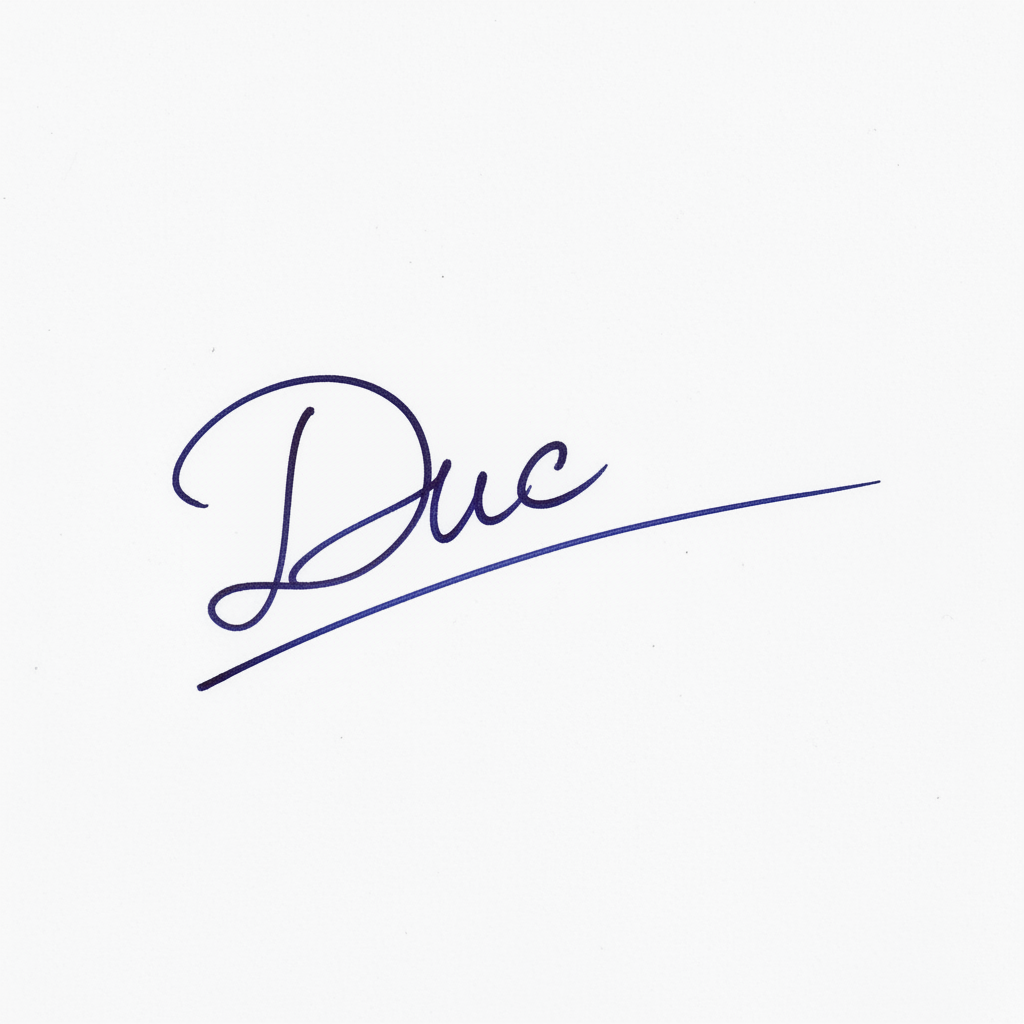 Chữ Ký Đẹp Theo Tên Đức: Nâng Tầm Cá Tính, Thu Hút Vận May Mẫu chữ ký tên Đức số 4