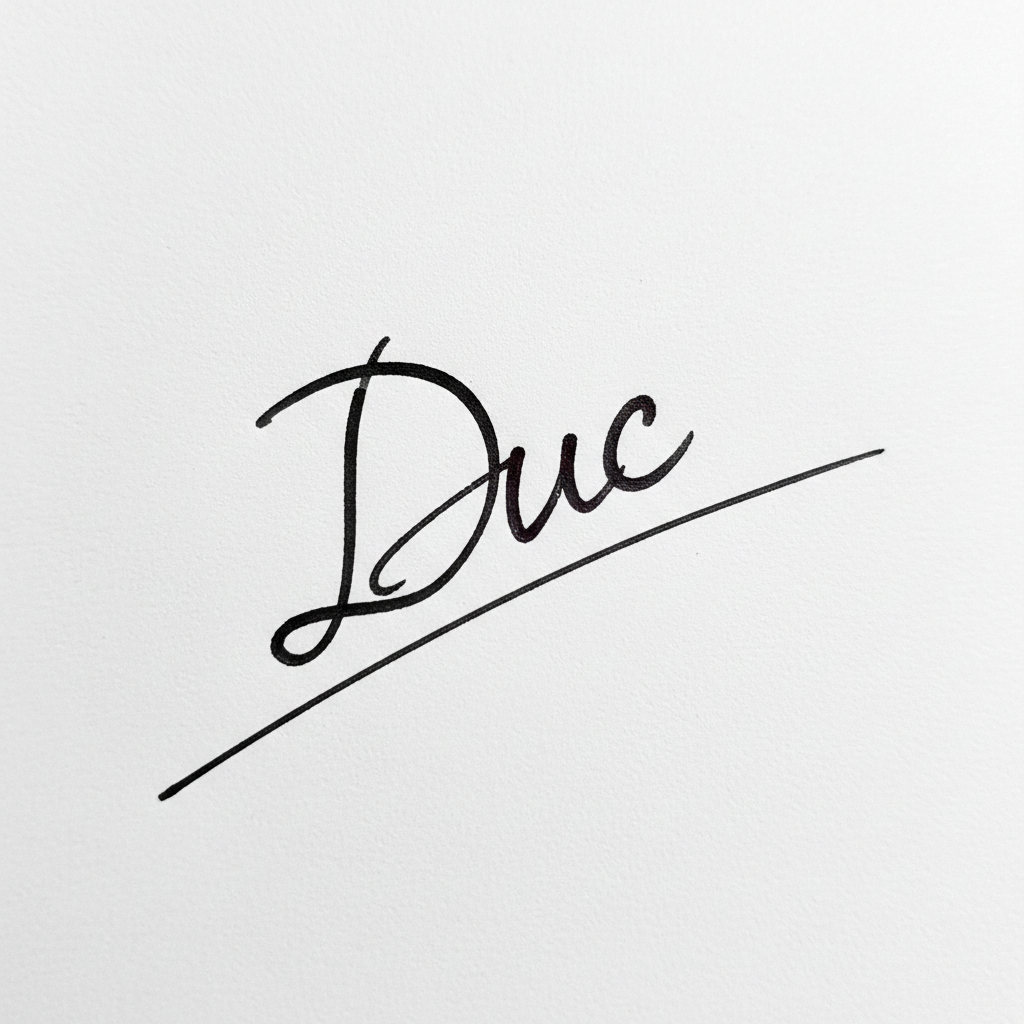 Chữ Ký Đẹp Theo Tên Đức: Nâng Tầm Cá Tính, Thu Hút Vận May Mẫu chữ ký tên Đức số 5