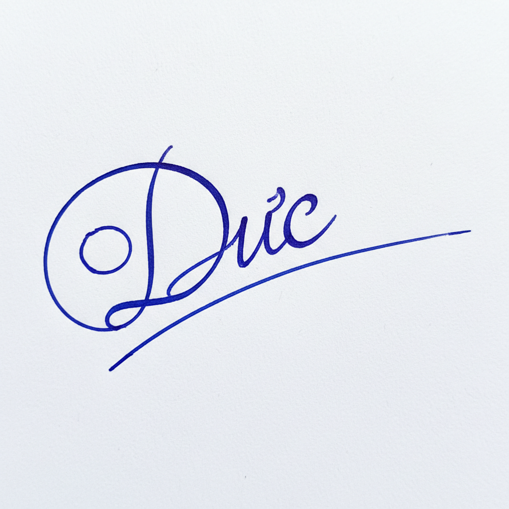 Chữ Ký Đẹp Theo Tên Đức: Nâng Tầm Cá Tính, Thu Hút Vận May Mẫu chữ ký tên Đức số 6