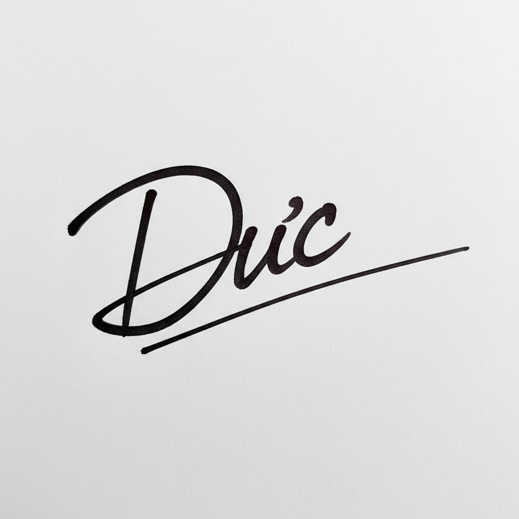 Chữ Ký Đẹp Theo Tên Đức: Nâng Tầm Cá Tính, Thu Hút Vận May Mẫu chữ ký tên Đức số 7