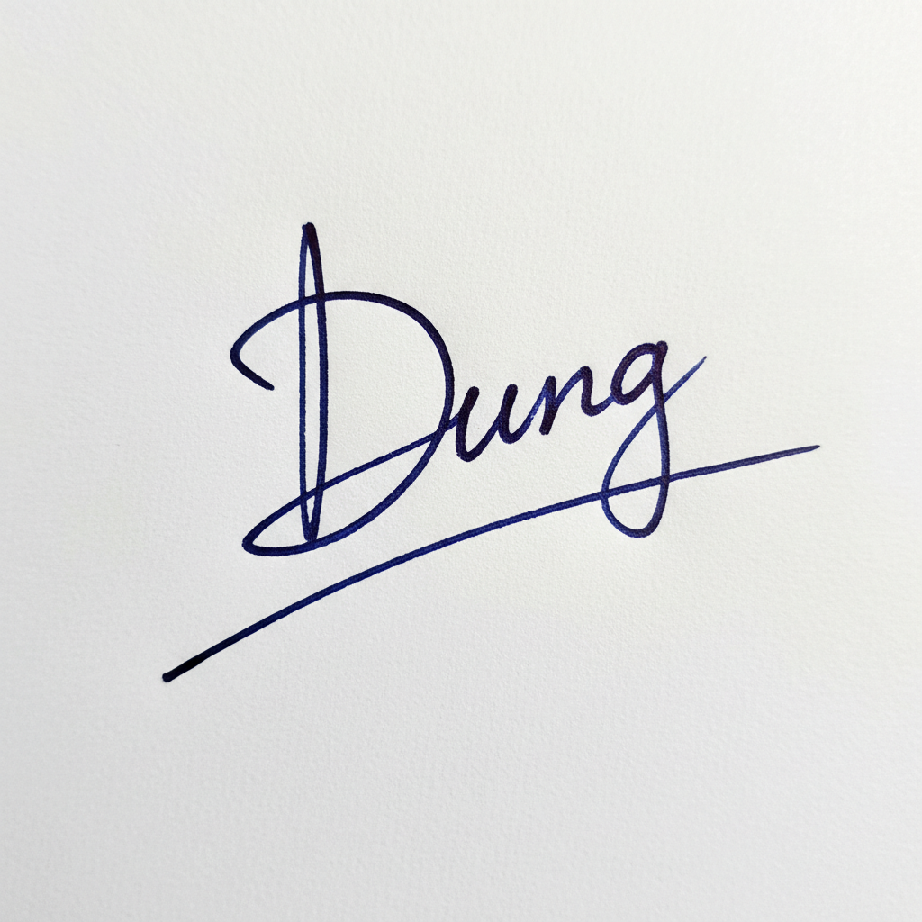Mẫu chữ ký tên Dung số 1