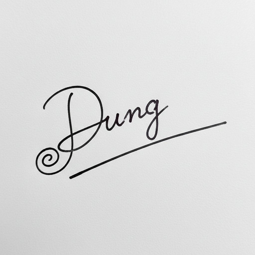 Mẫu chữ ký tên Dung số 2