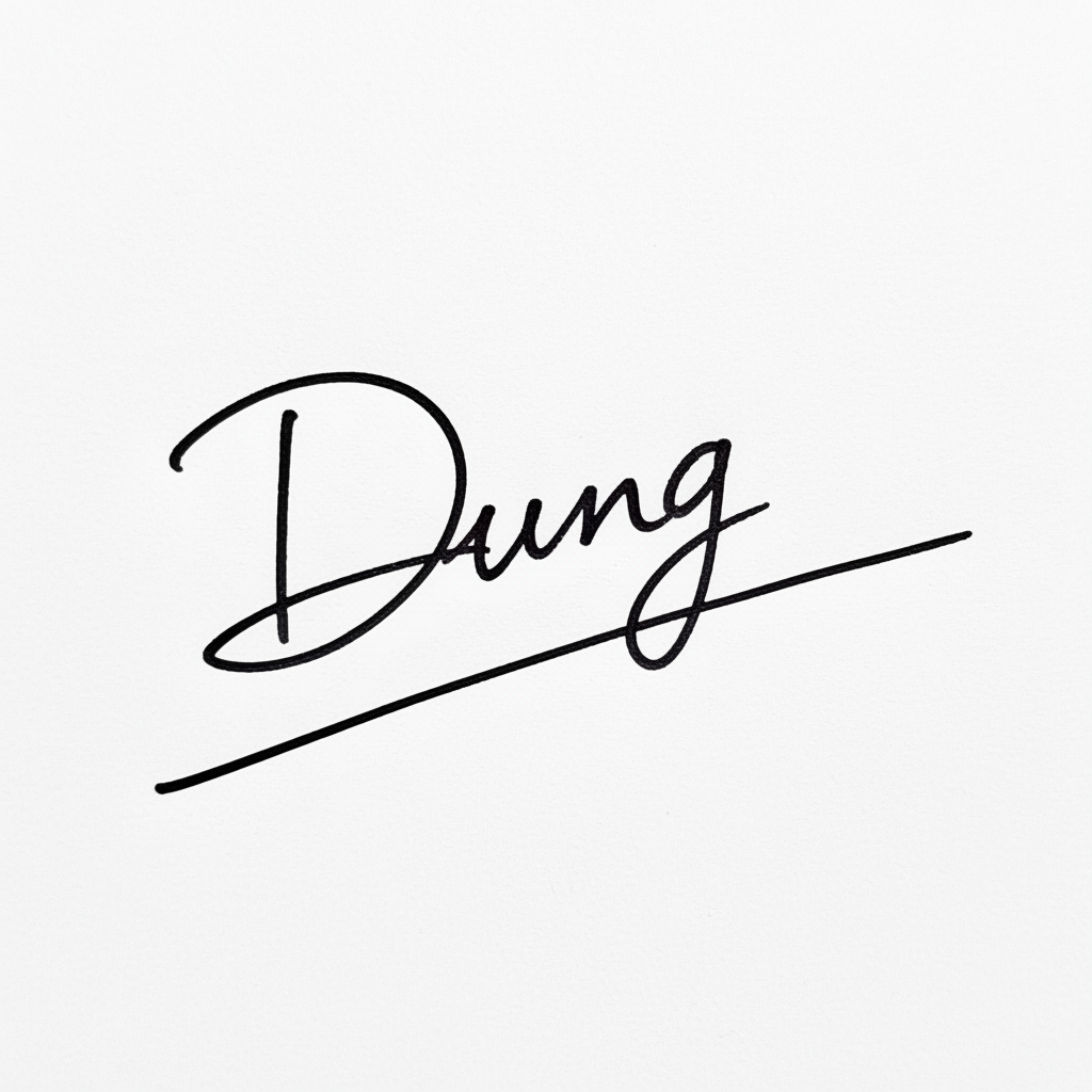 Mẫu chữ ký tên Dung số 7