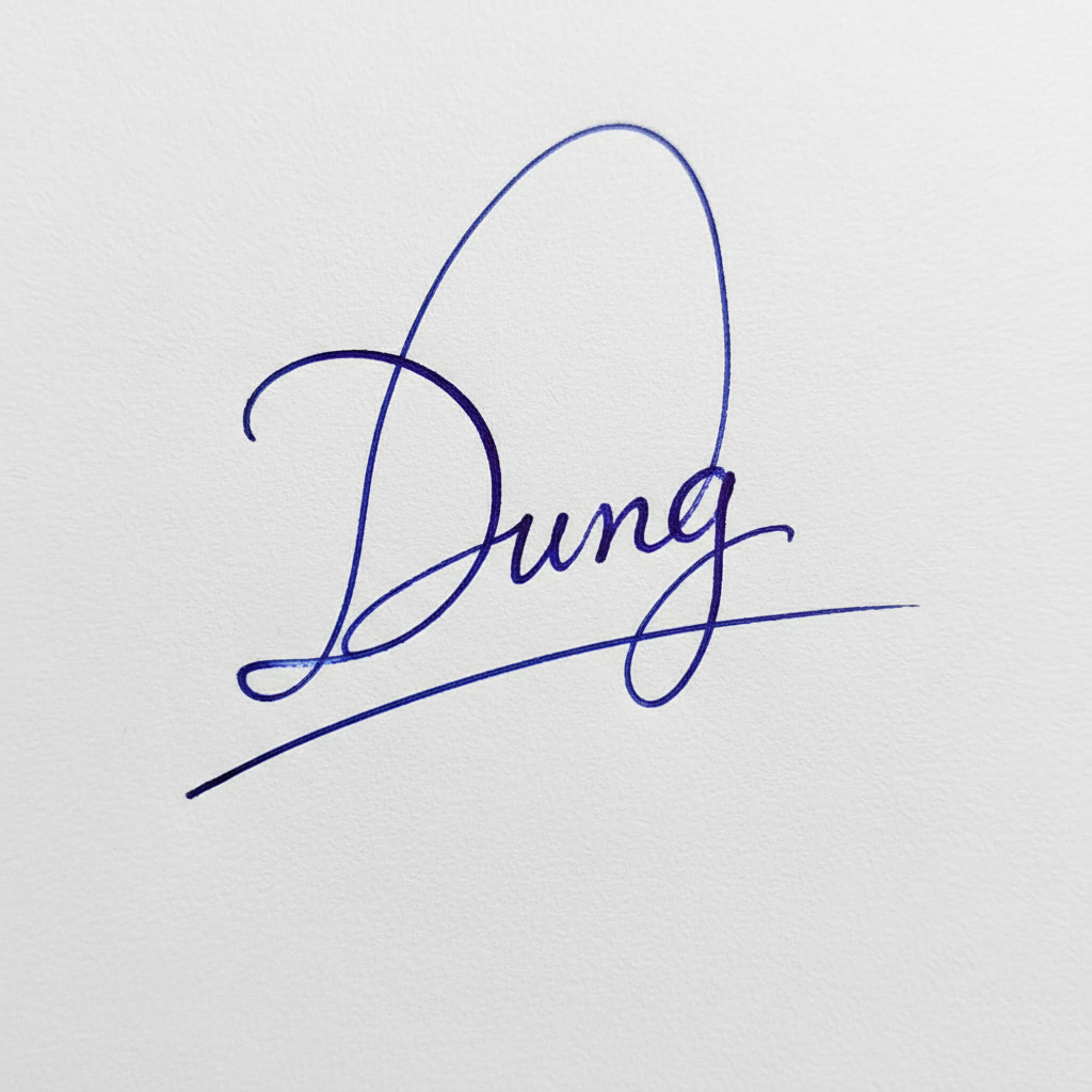 Mẫu chữ ký tên Dũng số 8