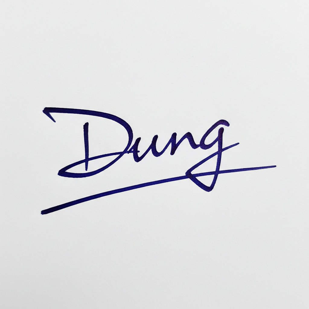Mẫu chữ ký tên Dũng số 9