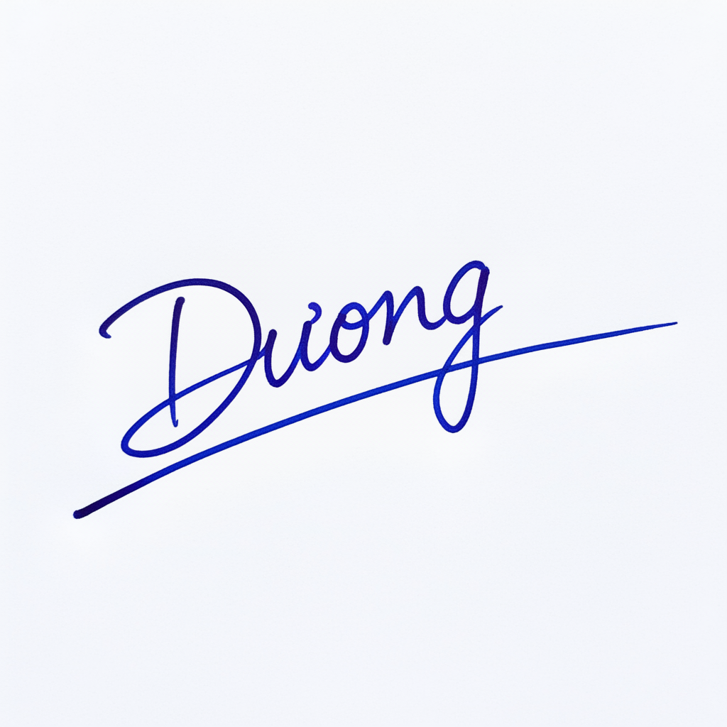 Mẫu chữ ký tên Dương số 3