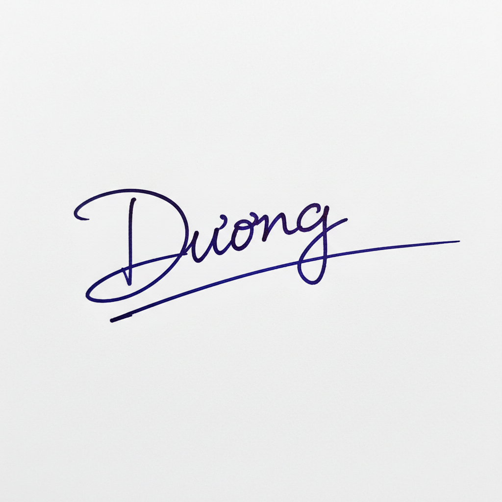 Mẫu chữ ký tên Dương số 4