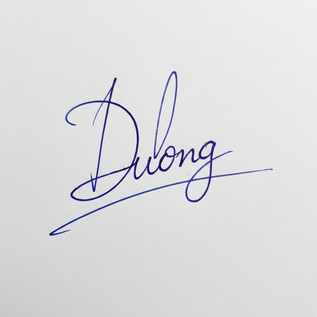 Mẫu chữ ký tên Dương số 8