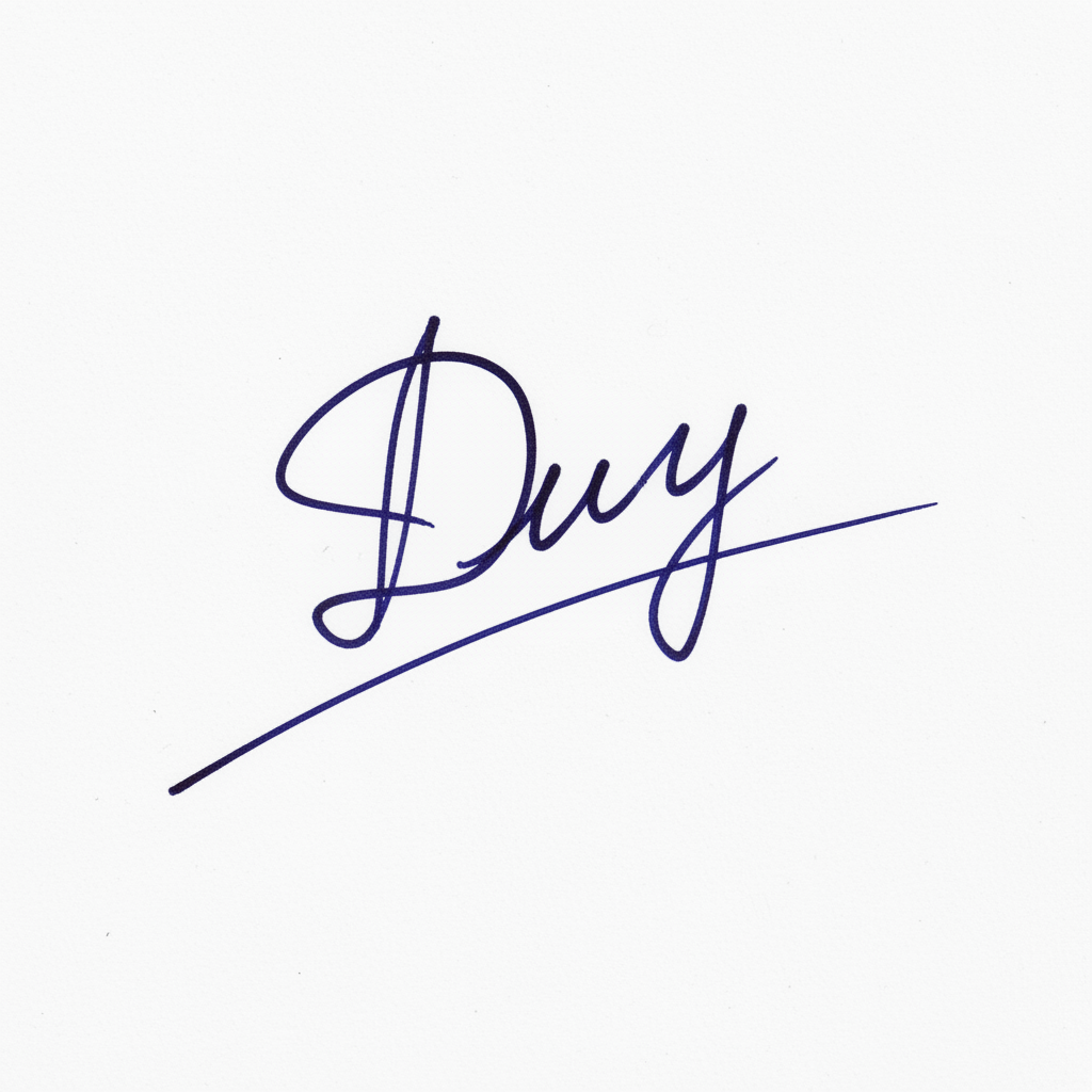 Mẫu chữ ký tên Duy số 1