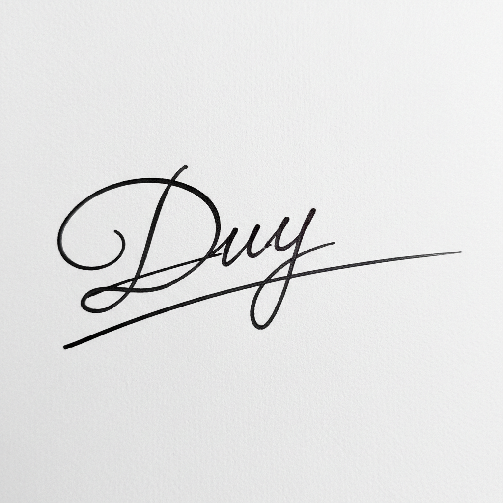 Chữ Ký Đẹp Tên Duy: Nghệ Thuật Tạo Dấu Ấn Riêng & Thu Hút Vận May Mẫu chữ ký tên Duy số 10