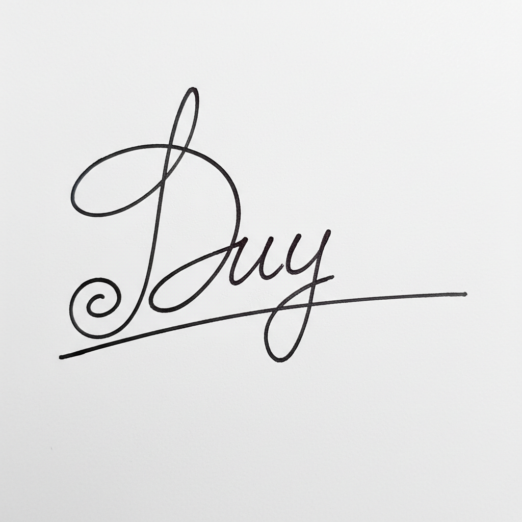 Chữ Ký Đẹp Tên Duy: Nghệ Thuật Tạo Dấu Ấn Riêng & Thu Hút Vận May Mẫu chữ ký tên Duy số 2