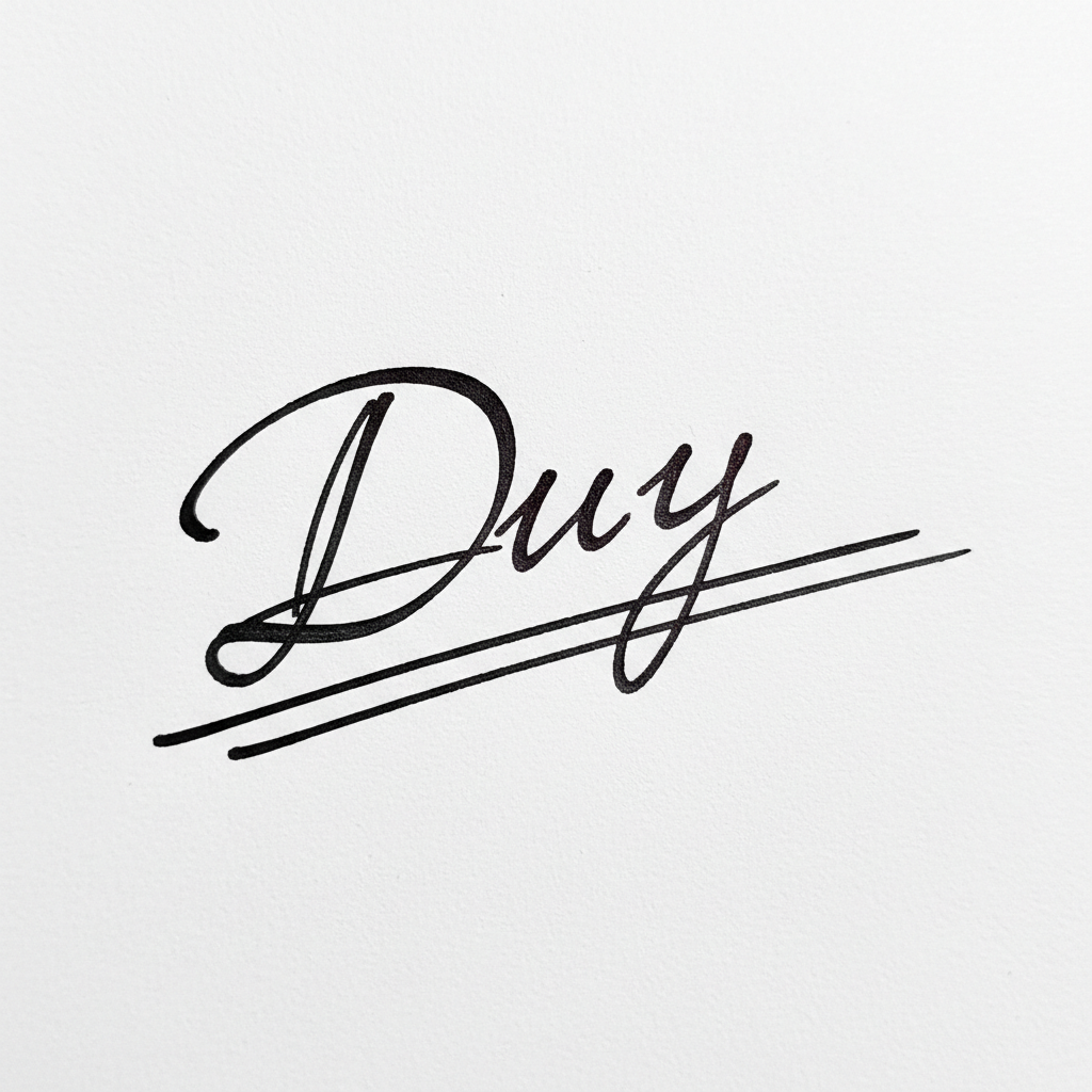 Chữ Ký Đẹp Tên Duy: Nghệ Thuật Tạo Dấu Ấn Riêng & Thu Hút Vận May Mẫu chữ ký tên Duy số 7