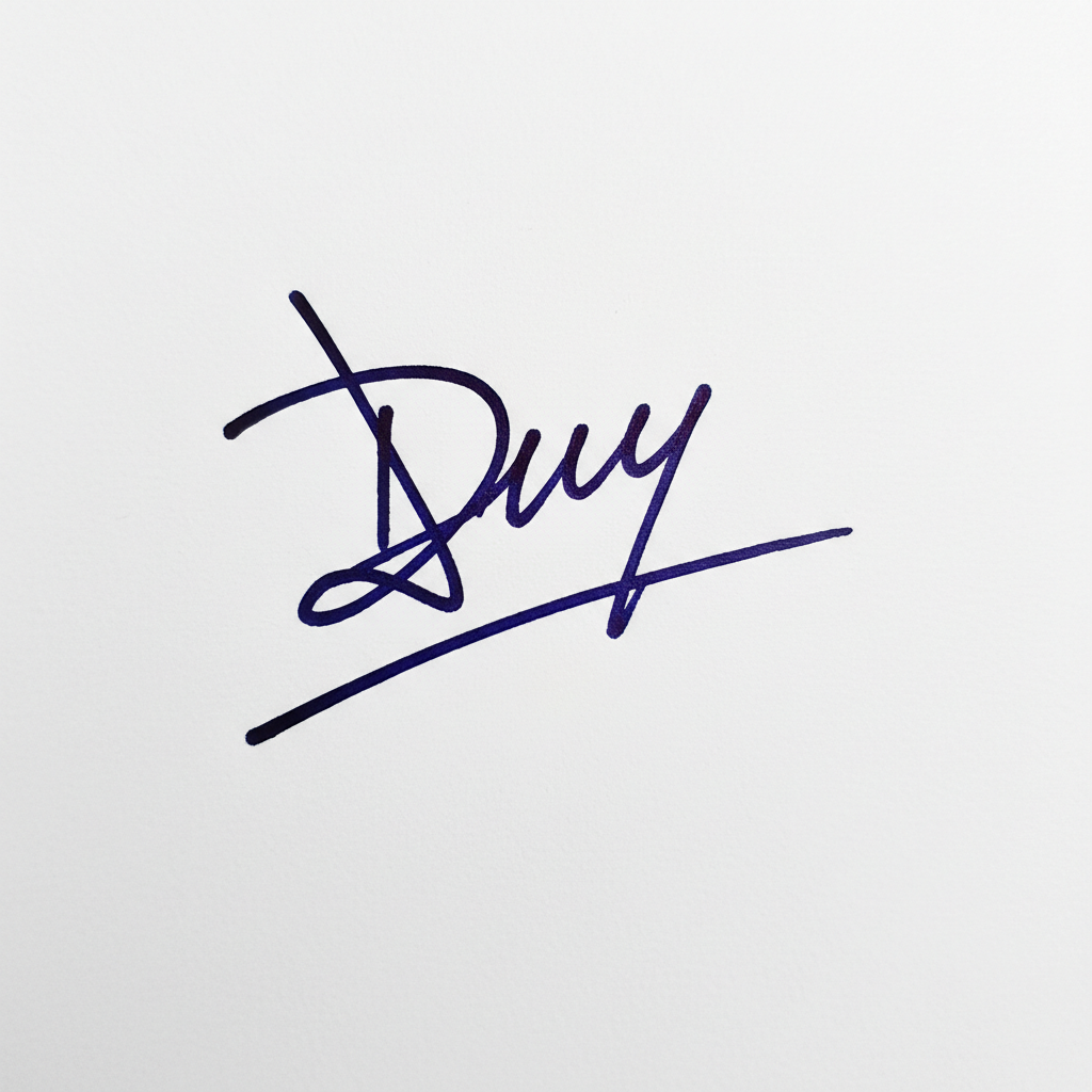 Chữ Ký Đẹp Tên Duy: Nghệ Thuật Tạo Dấu Ấn Riêng & Thu Hút Vận May Mẫu chữ ký tên Duy số 9