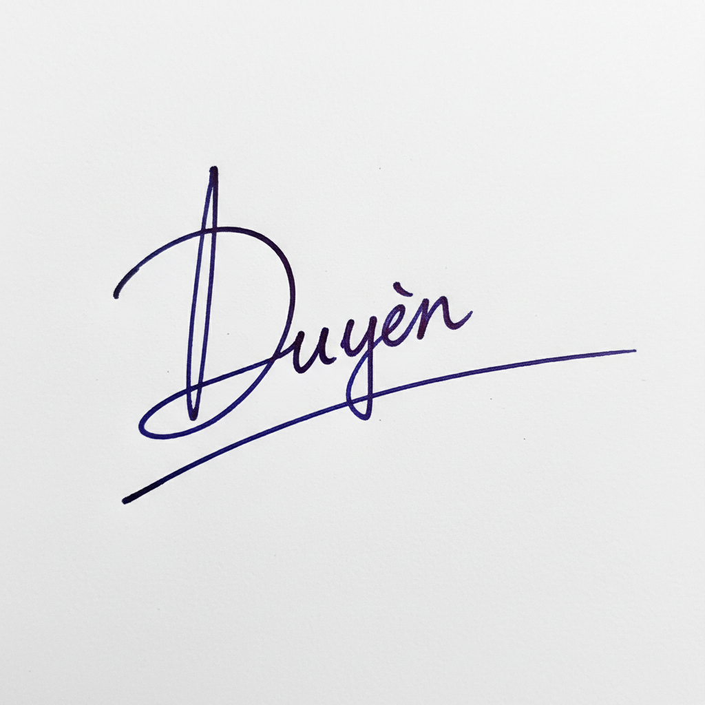 Mẫu chữ ký tên Duyên số 1