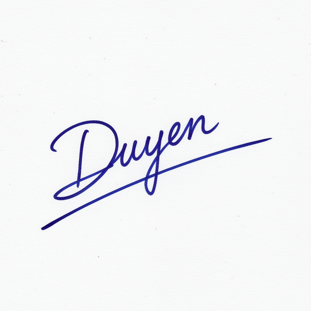 Mẫu chữ ký tên Duyên số 3
