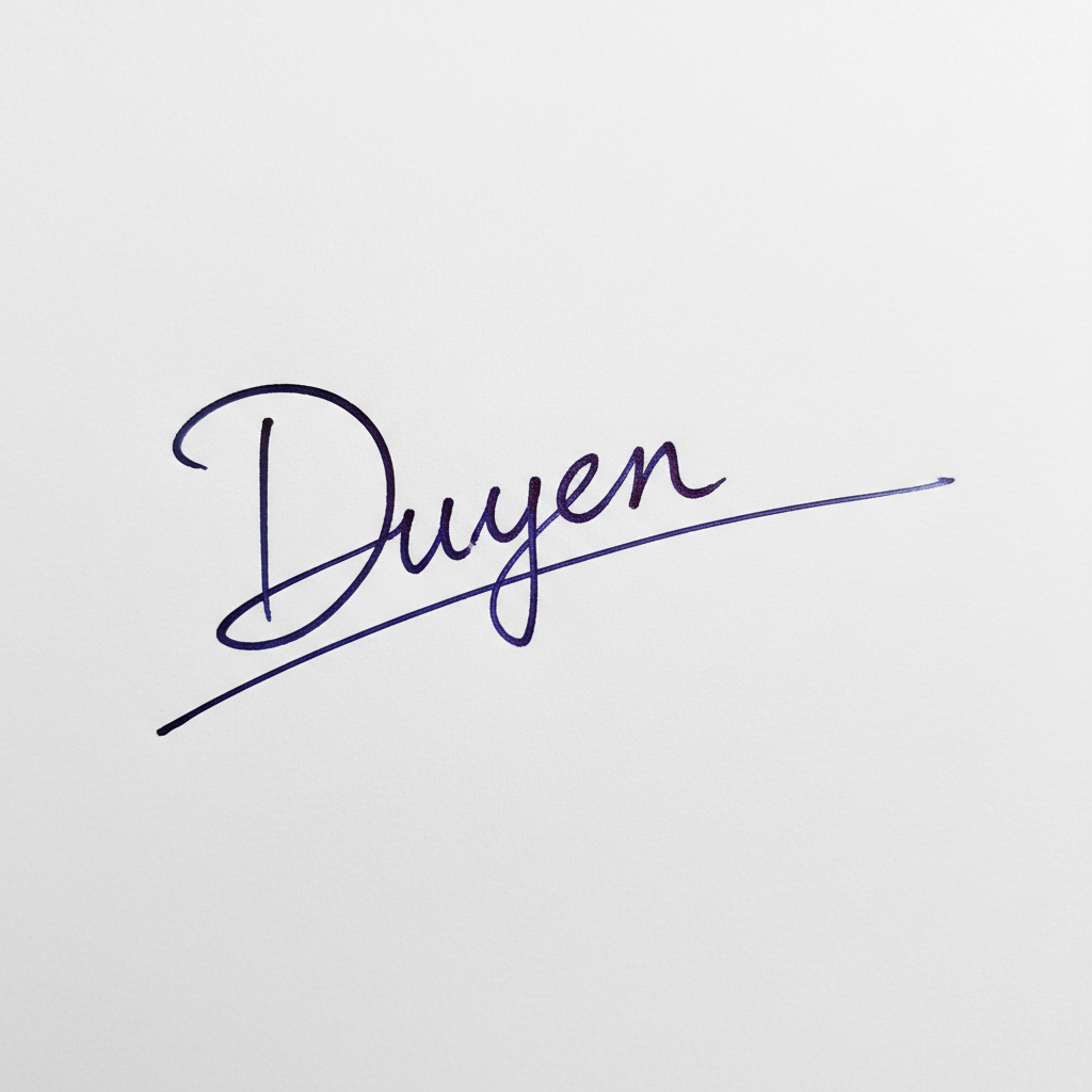 Mẫu chữ ký tên Duyên số 4