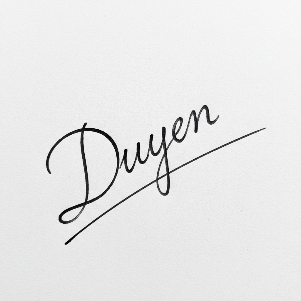 Mẫu chữ ký tên Duyên số 5