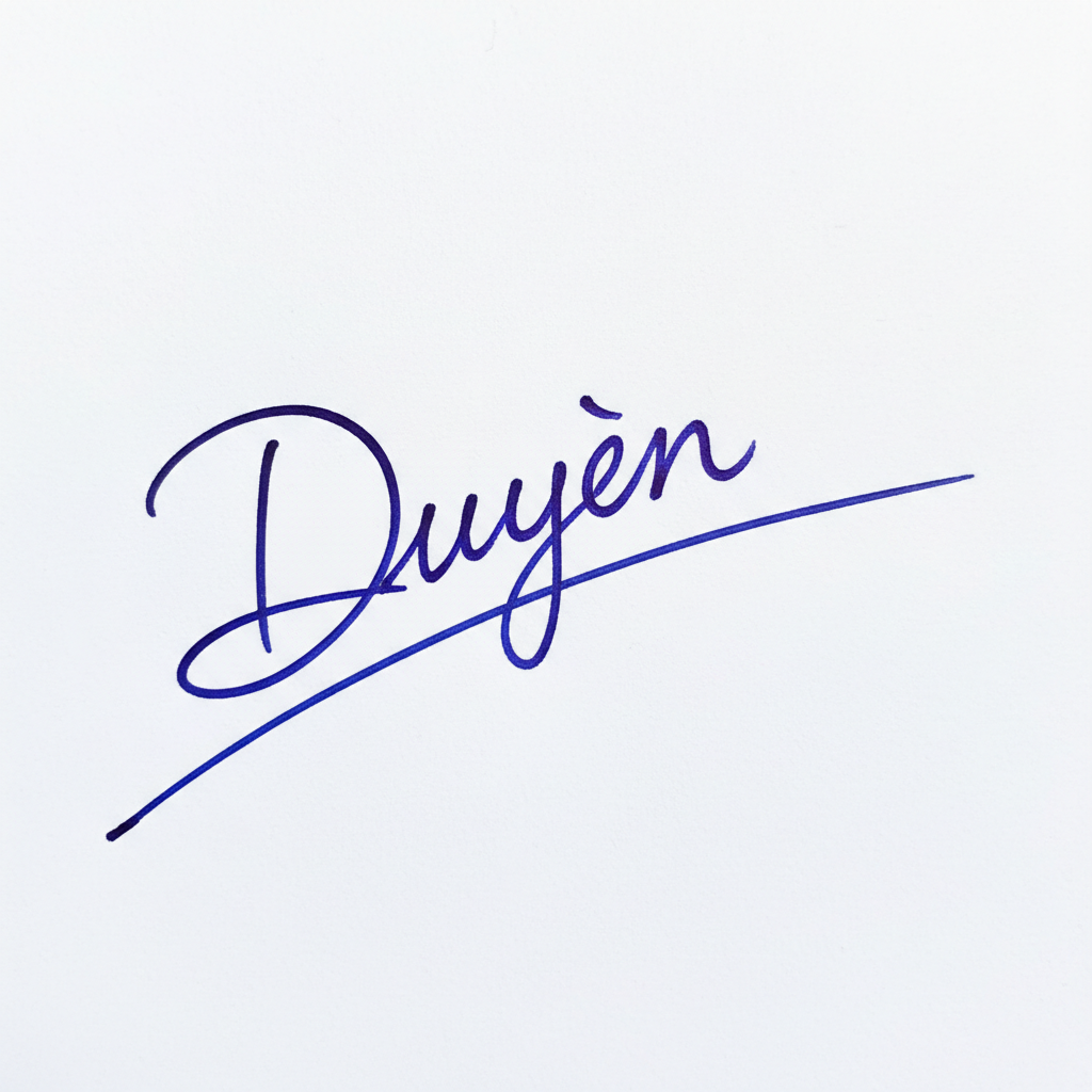 Mẫu chữ ký tên Duyên số 6