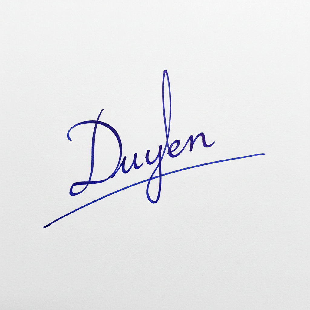 Mẫu chữ ký tên Duyên số 8