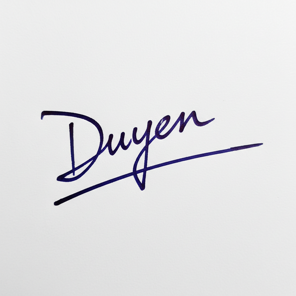 Mẫu chữ ký tên Duyên số 9