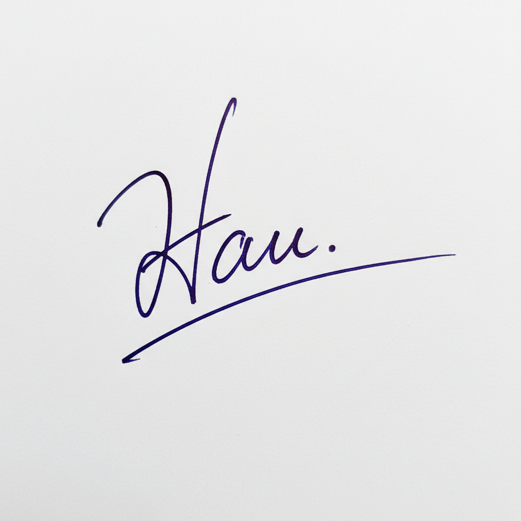 Mẫu chữ ký tên Hậu số 1