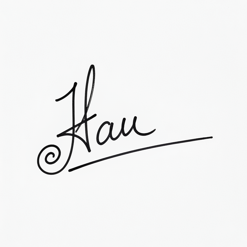 Mẫu chữ ký tên Hậu số 2