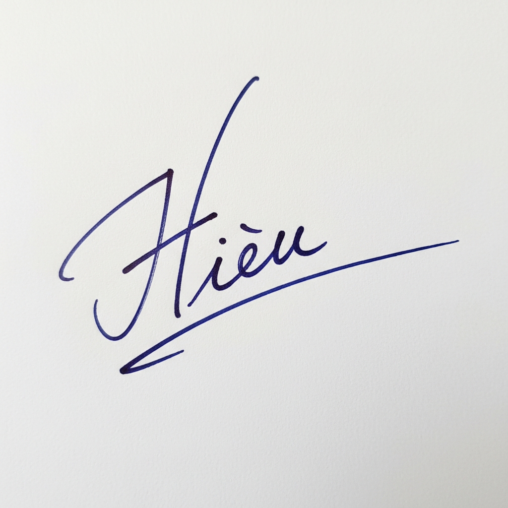 Mẫu chữ ký tên Hiếu số 1