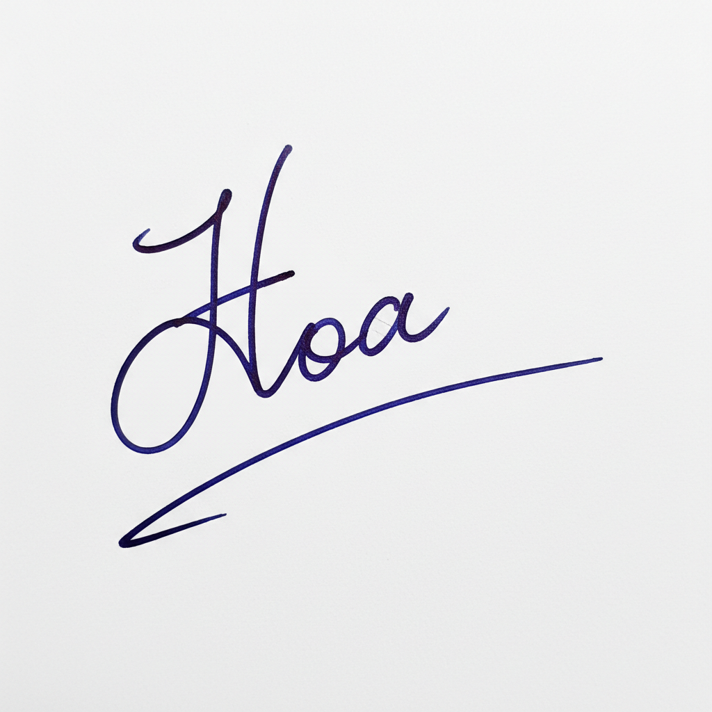 Mẫu chữ ký tên Hòa số 1