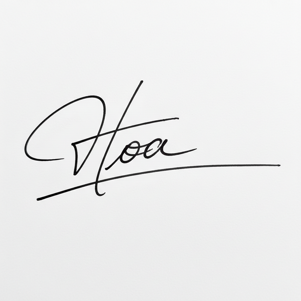 Mẫu chữ ký tên Hòa số 10