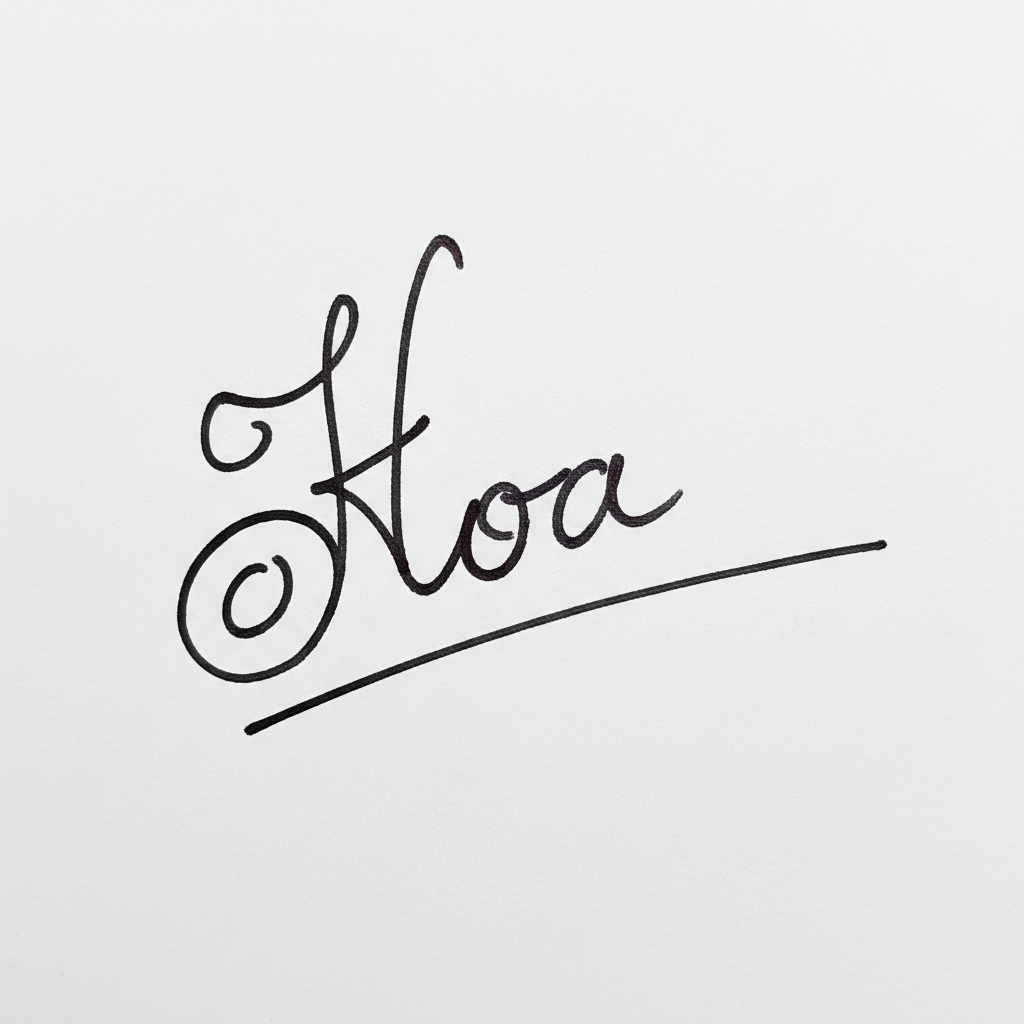 Mẫu chữ ký tên Hòa số 2