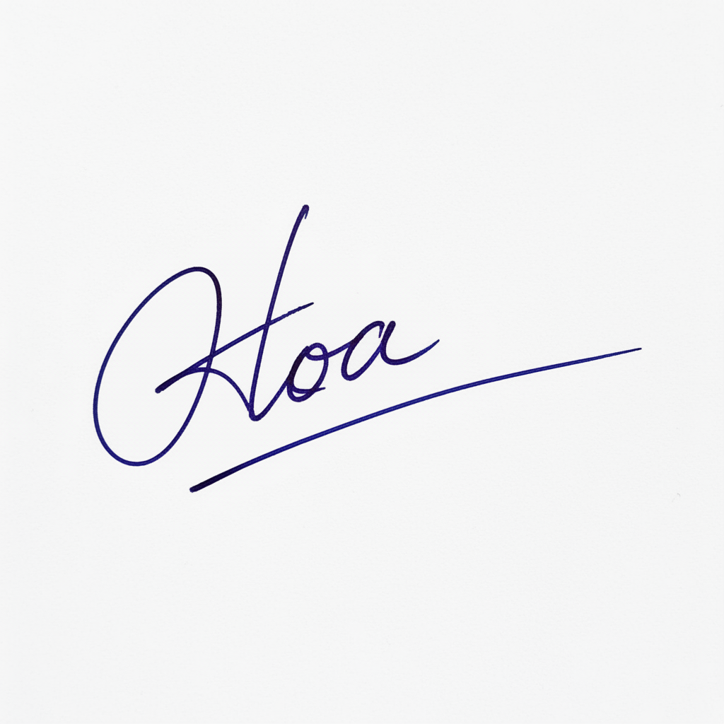 Mẫu chữ ký tên Hòa số 4