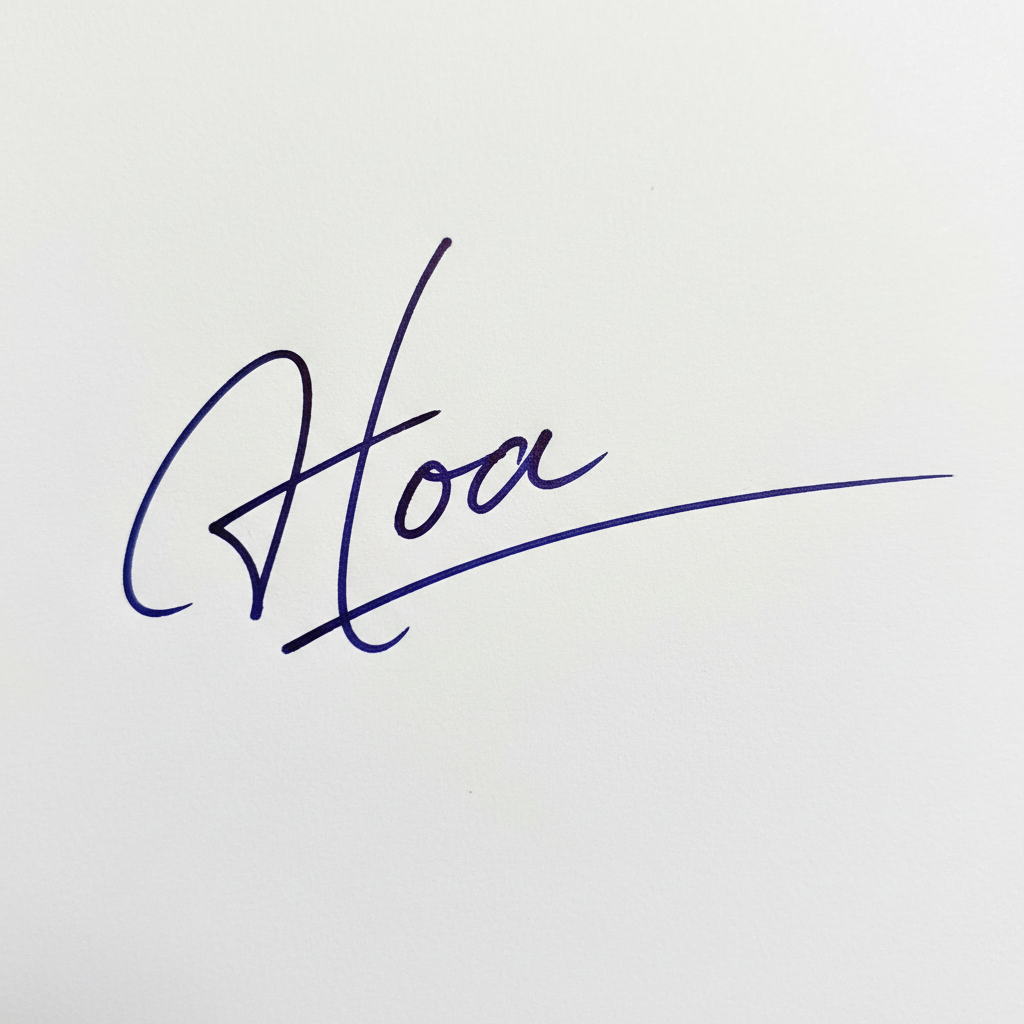 Mẫu chữ ký tên Hoa số 4