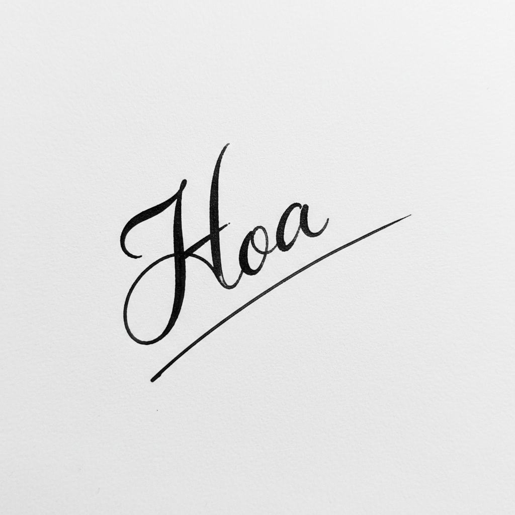 Mẫu chữ ký tên Hòa số 5