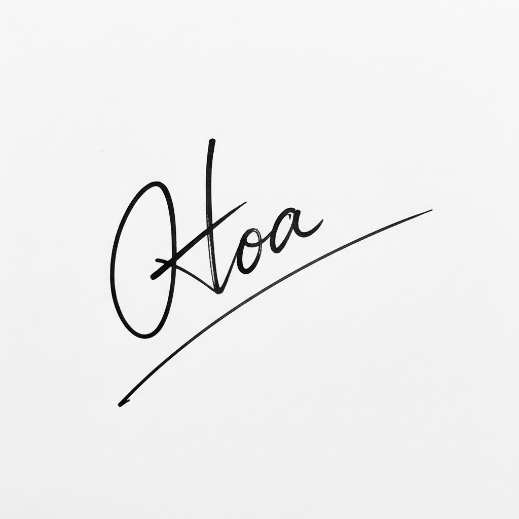 Mẫu chữ ký tên Hoa số 5