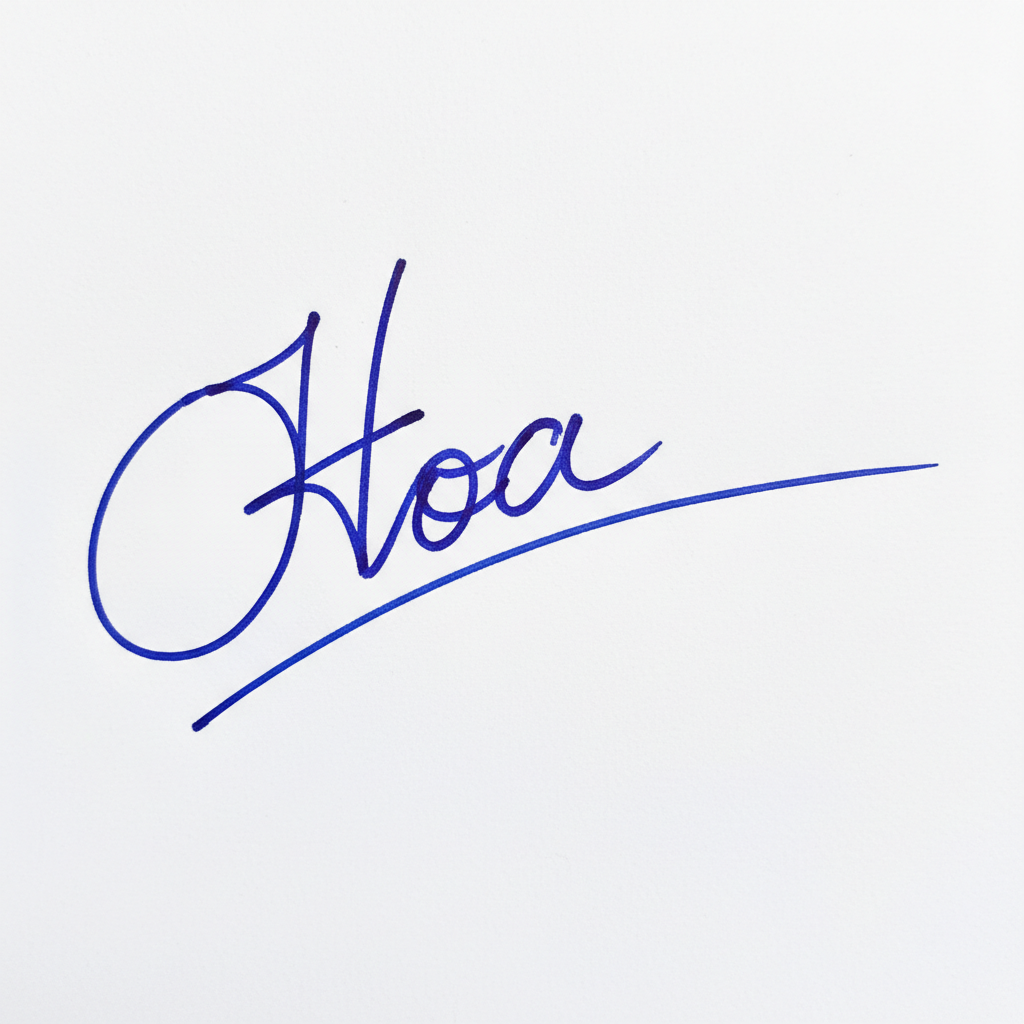 Mẫu chữ ký tên Hòa số 6