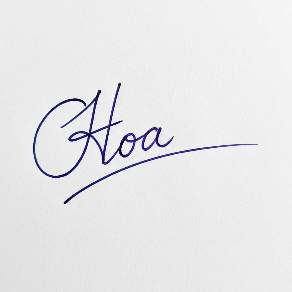 Mẫu chữ ký tên Hoa số 6