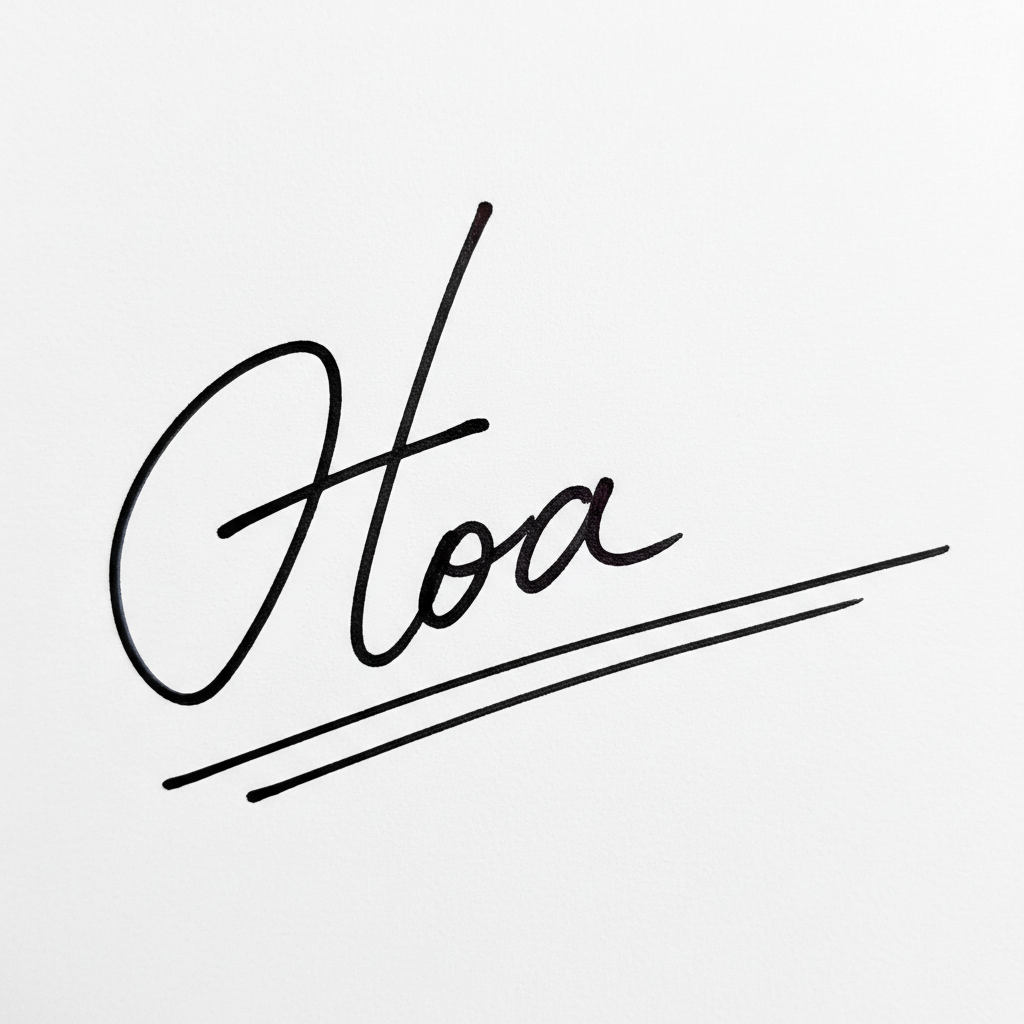 Mẫu chữ ký tên Hòa số 7