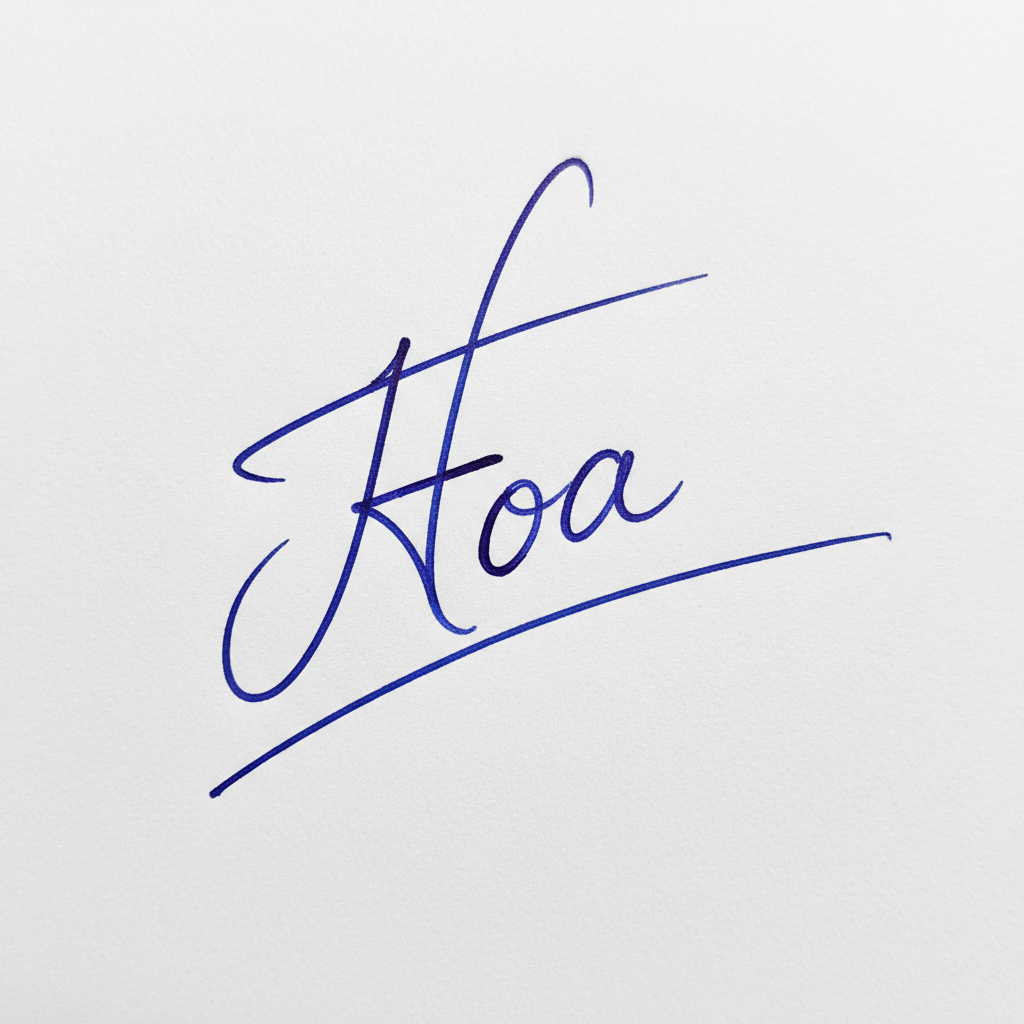 Mẫu chữ ký tên Hòa số 8