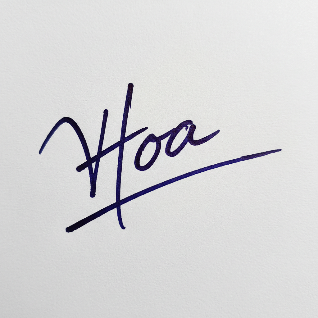 Mẫu chữ ký tên Hòa số 9